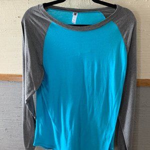 Pennant Aqua/Gray Long Sleeve Shirt